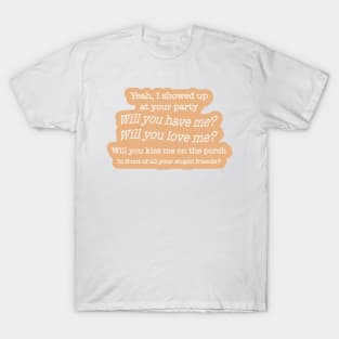 Betty Lyrics Tan T-Shirt